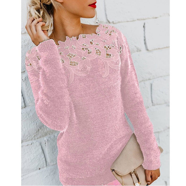 Élodie Lavin® | Textured sweater with minimalist floral design