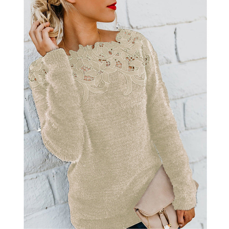 Élodie Lavin® | Textured sweater with minimalist floral design