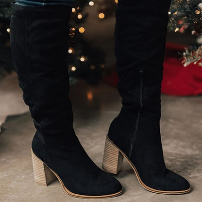 Elle&Vire® | Elegant High-Heeled Knee Suede Boots