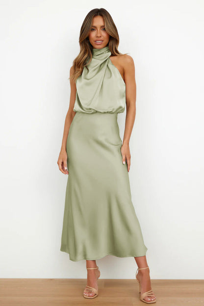 Alice Leroy®  - Elegant midi dress with an asymmetric round neckline