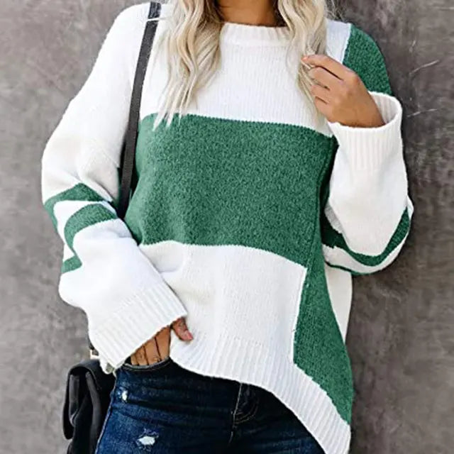 Elle&Vire® - Stripe Retro Round Neck Pullover