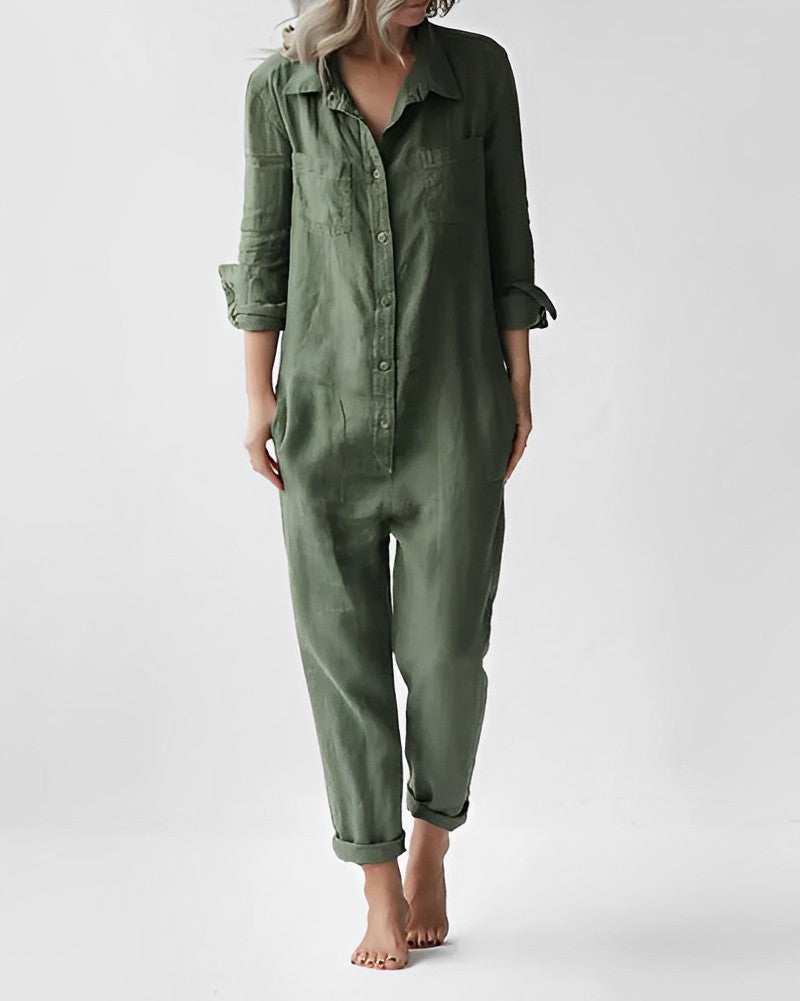 Léa Blanchet®  - Figure-Flattering Green Jumpsuit