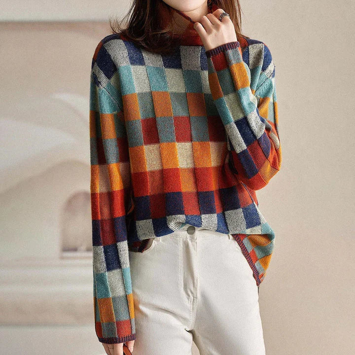 Elle&Vire - Elegant checkered sweater