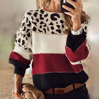 Eva Janssen® - Elegant Leopard Pattern Sweater