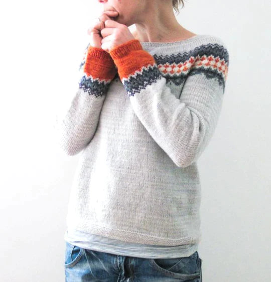 Elle&Vire® - Gray Boho Style Sweater