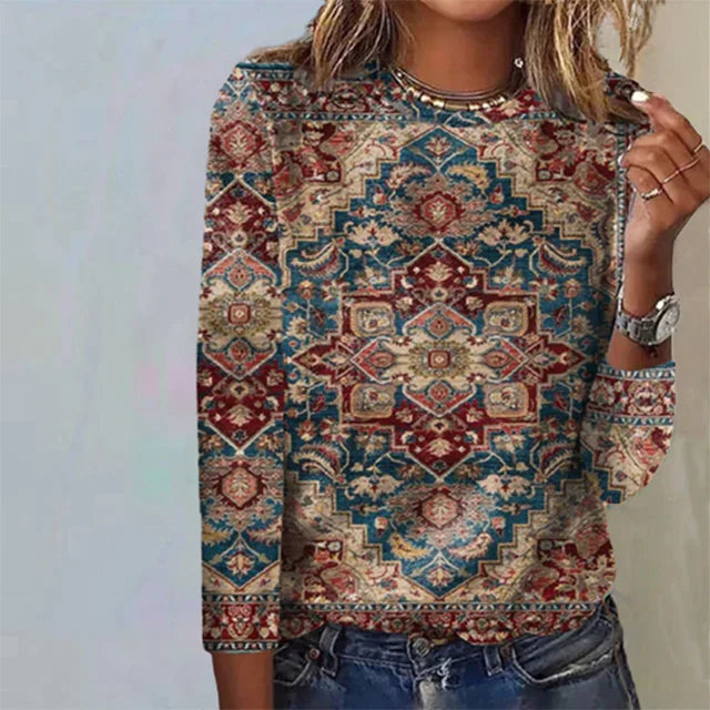 Eva Janssen® - Stylish Ethnic print blouse