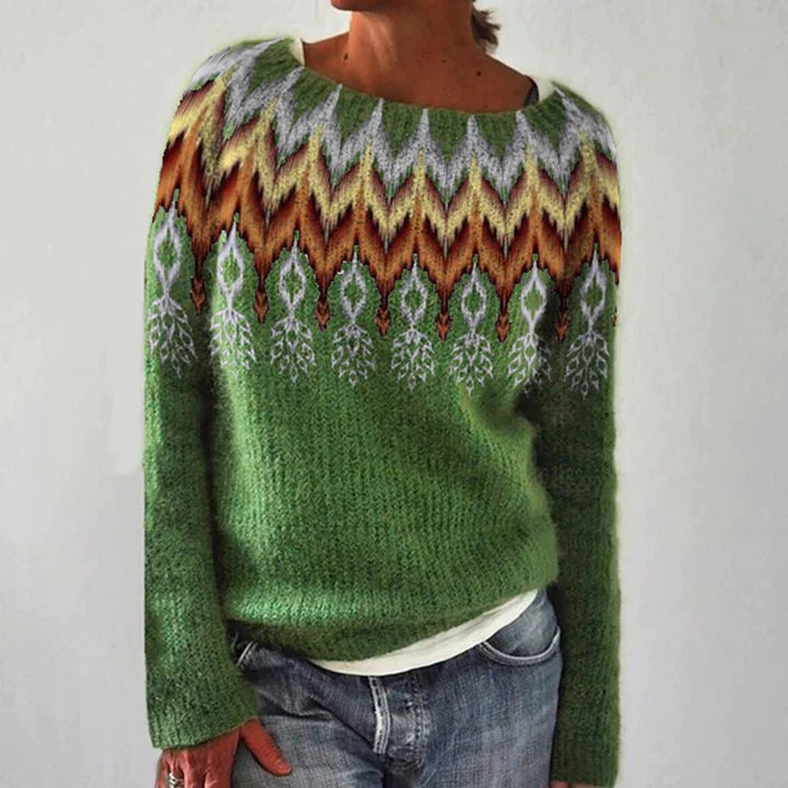 Elle&Vire® - Elegant green knit sweater