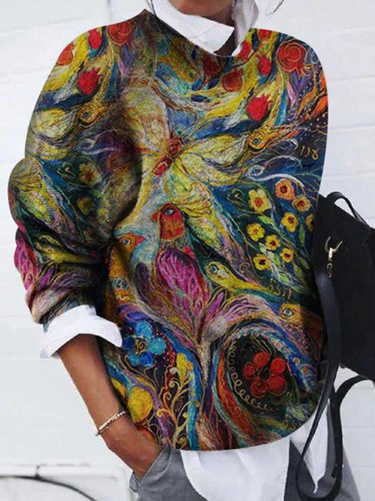 Eva Janssen® - Flowers and peacocks sweater