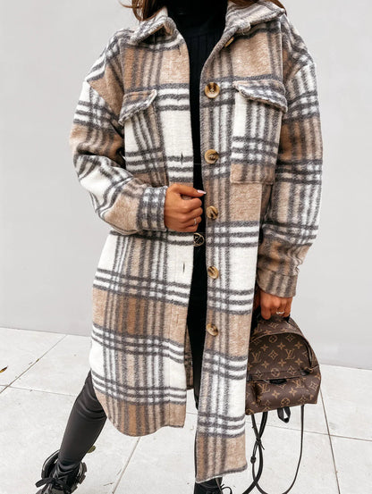 Christine L'ovieur® -  Long coat with checkered pattern