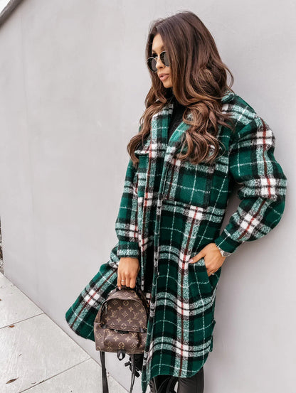 Christine L'ovieur® -  Long coat with checkered pattern