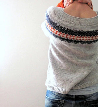 Elle&Vire® - Gray Sweater Boho Style
