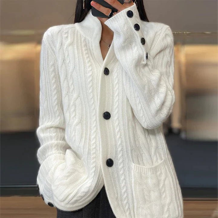 Eva Janssen® - White Knotted Cardigan