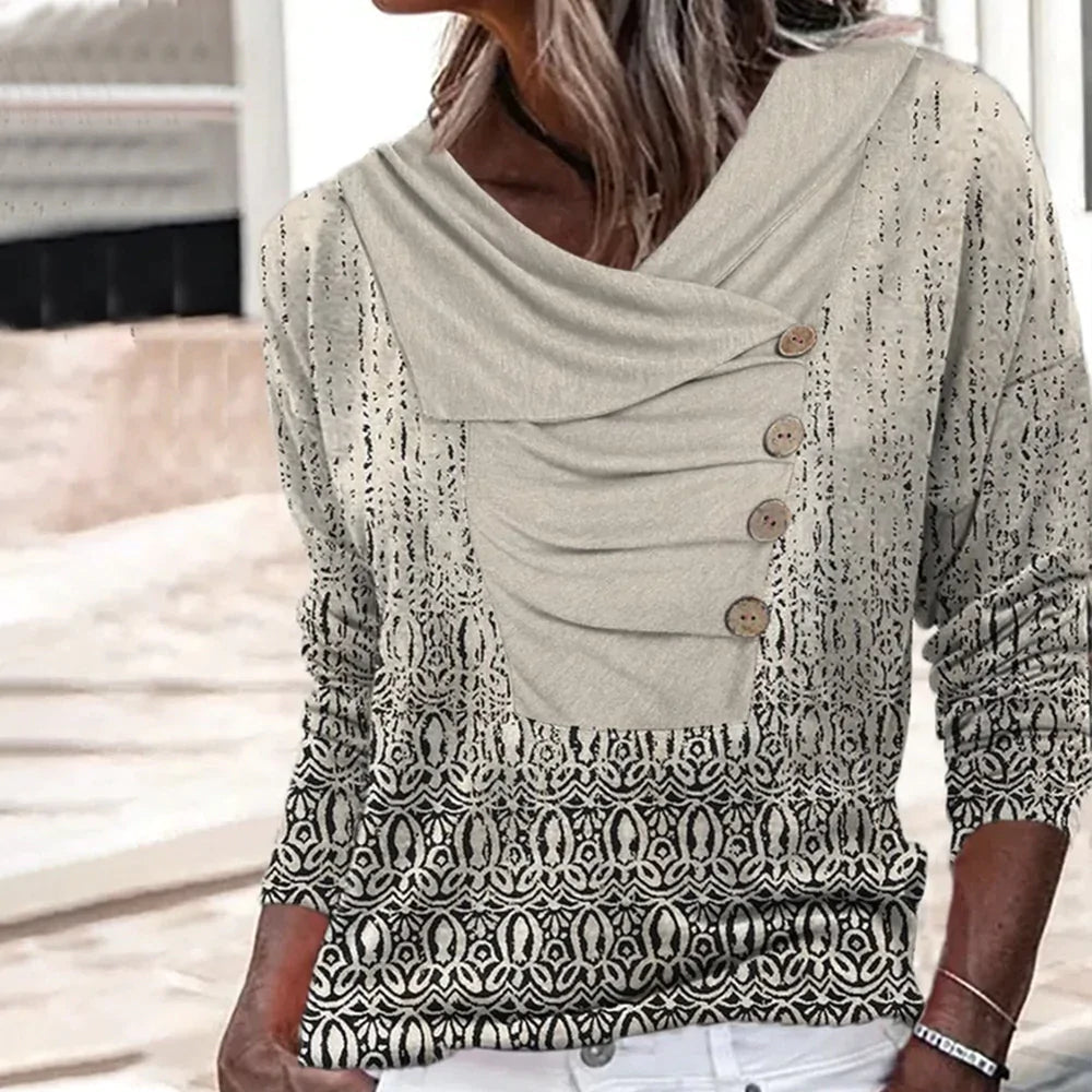 Eva Janssen® - Elegant Buttons Print Shirt