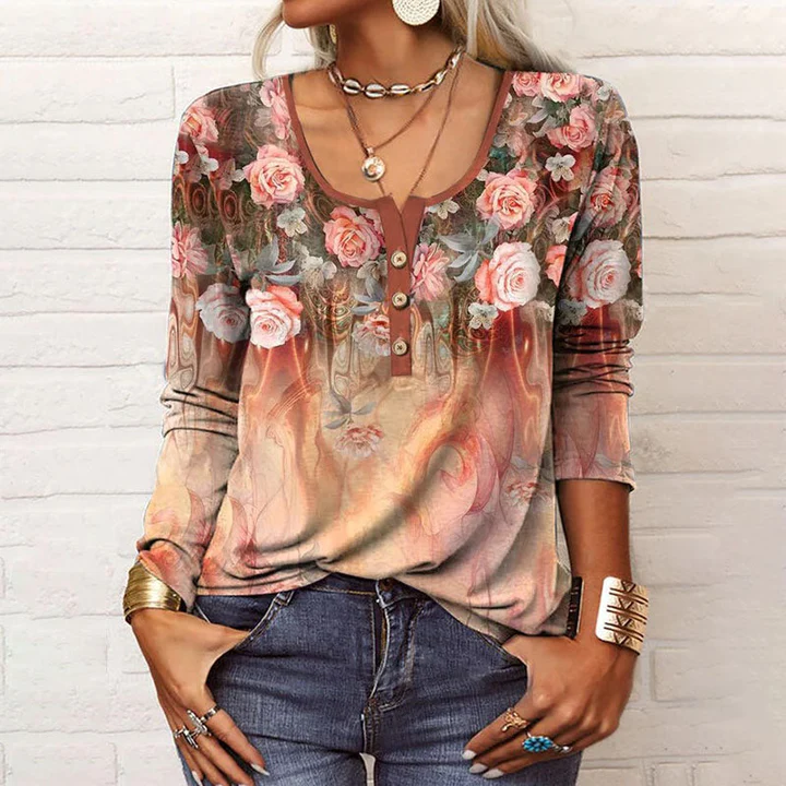 Elle&Vire® - Blouse with rose print