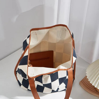 Lucia Comér® - Plaid checkered tote bag