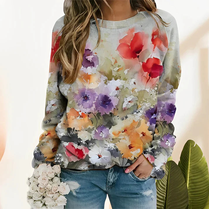 Elle&Vire® - Fashion sweater with floral pattern