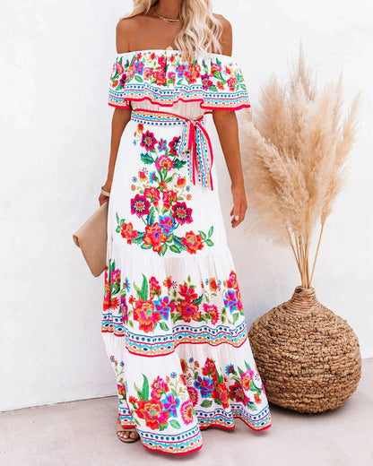 Floral™ - Vintage Off-shoulder Summer dress