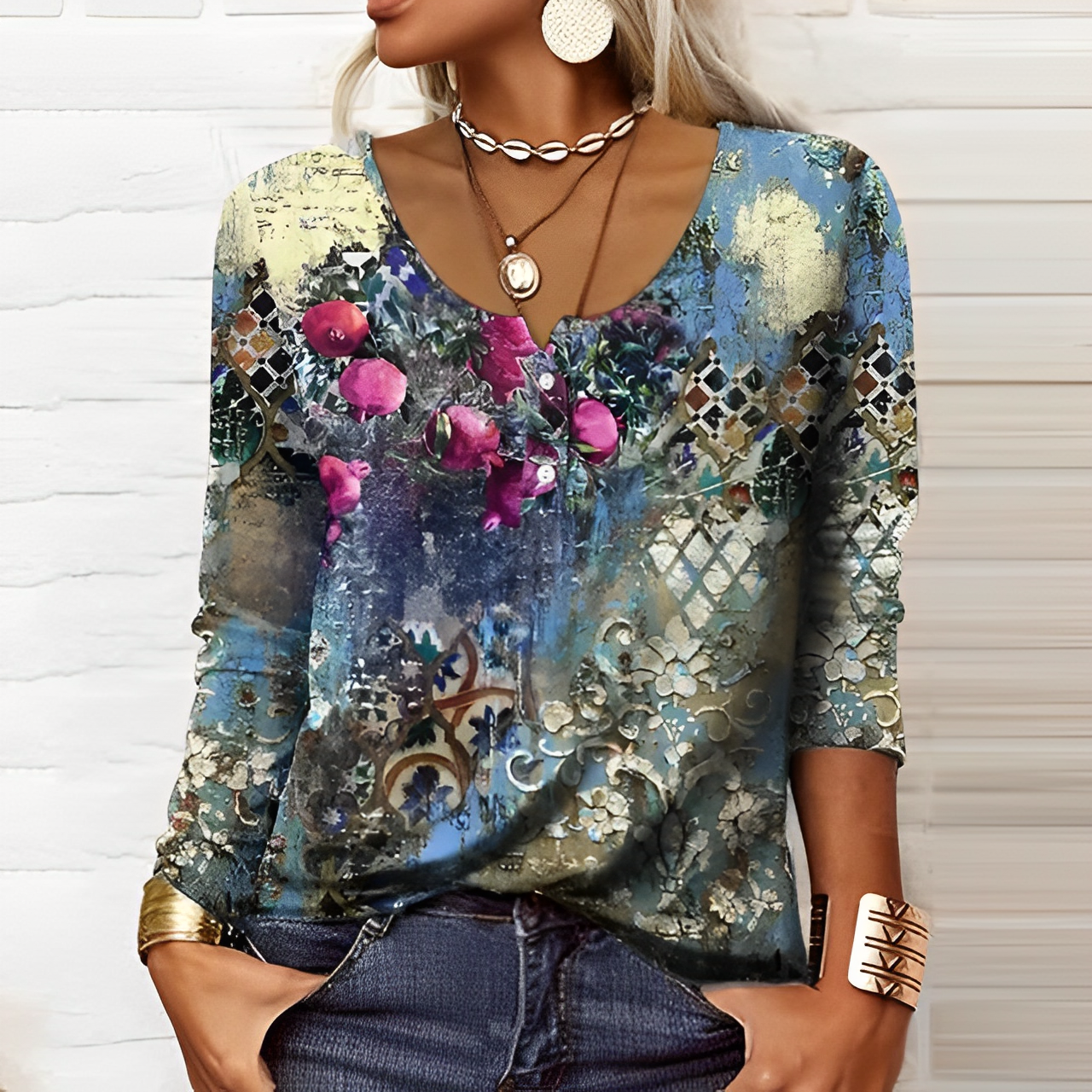 Elle&Vire® - Unique flowered blouse