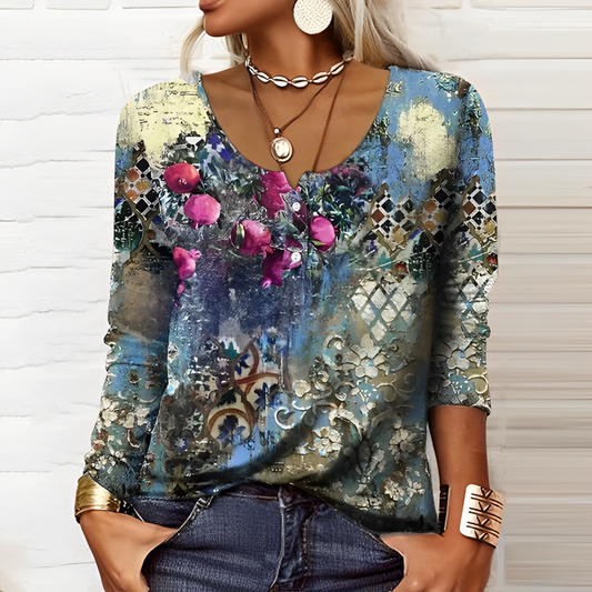 Elle&Vire - Unique flowered blouse