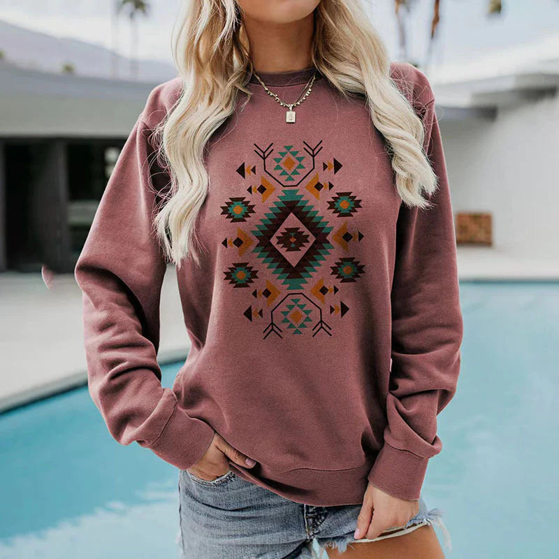 Eva Janssen® - Elegant Sweater with Symmetrical Print