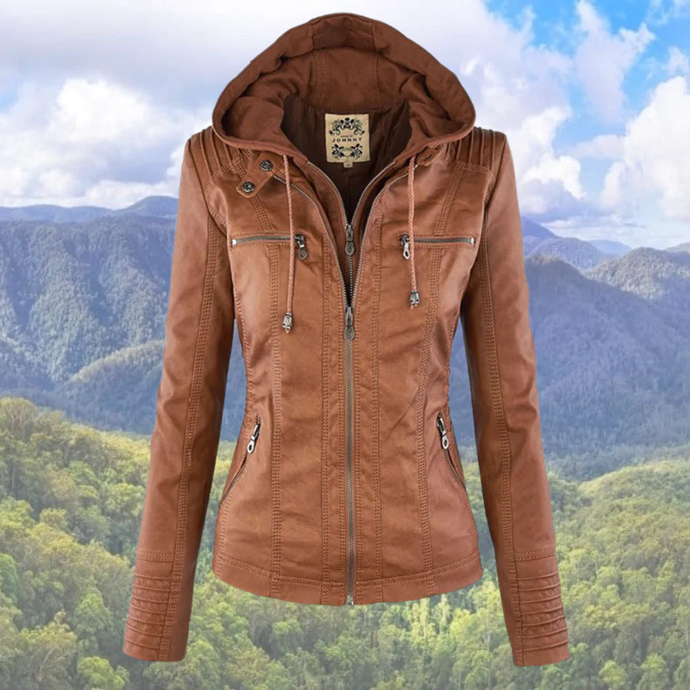 Abigail™ - Leather Hoodie Jacket