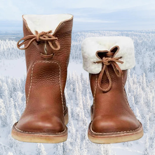 Madelyn™ - Lace-up Fur Boots - Wear them 2 ways!