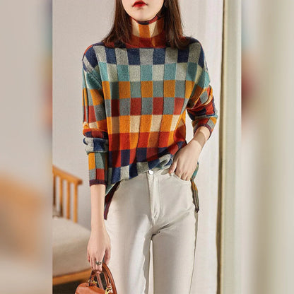 Elle&Vire - Elegant checkered sweater