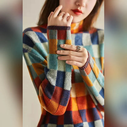 Elle&Vire® - Elegant checkered sweater