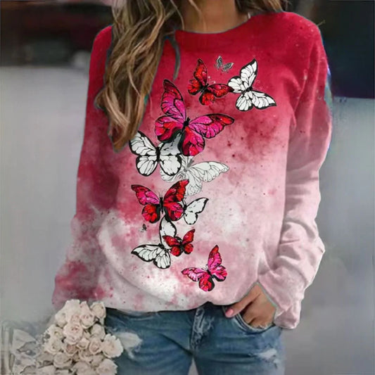 Eva Janssen® - Elegant Butterfly Red Sweater