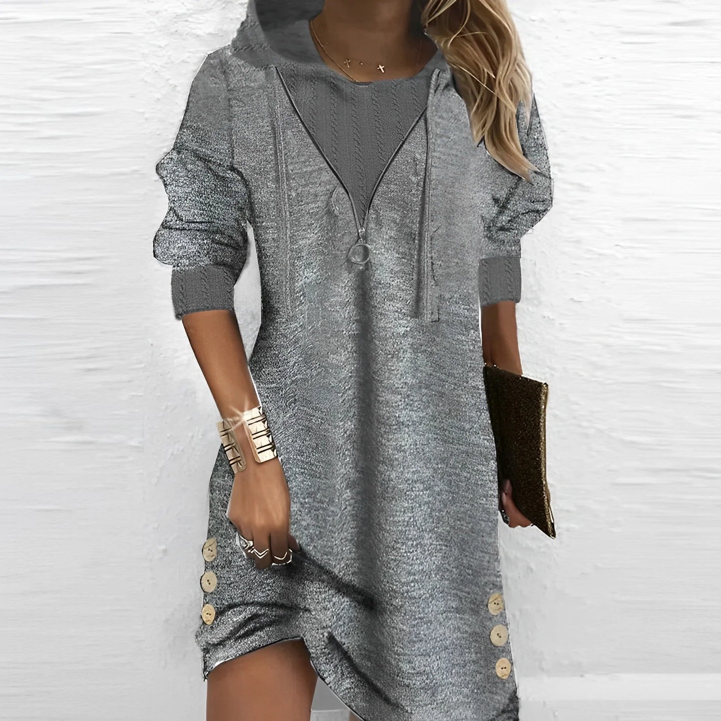 Eva Janssen® - Gray Hooded Hoodie