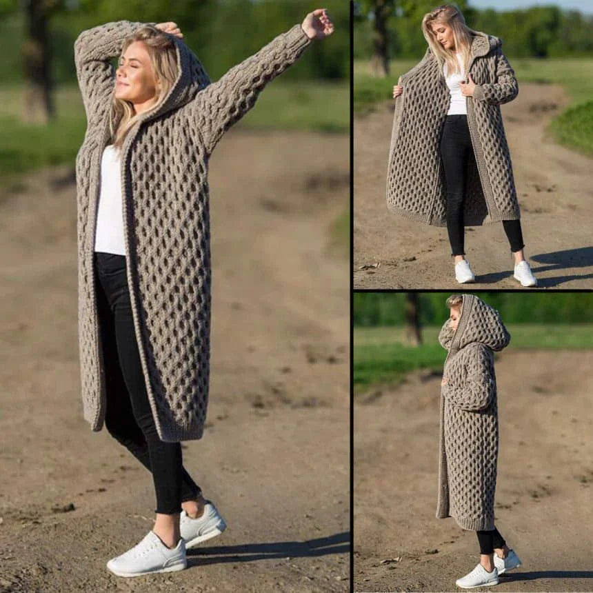 Quinn™ - Knitted cardigan with hood