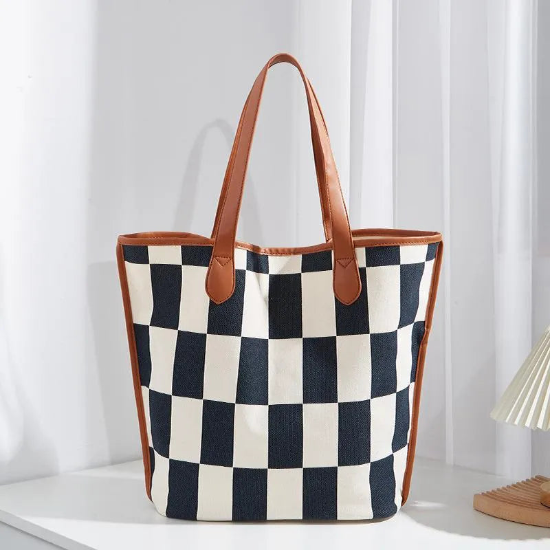 Lucia Comér® - Plaid checkered tote bag