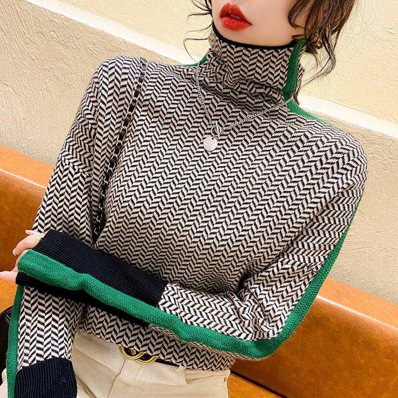 Inès Lavigne® - High-Neck Sweater with Vintage Print