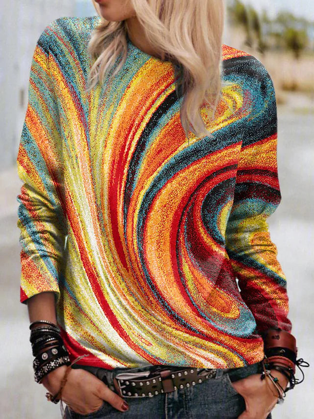 Eva Janssen® - Sweater with abstract art print